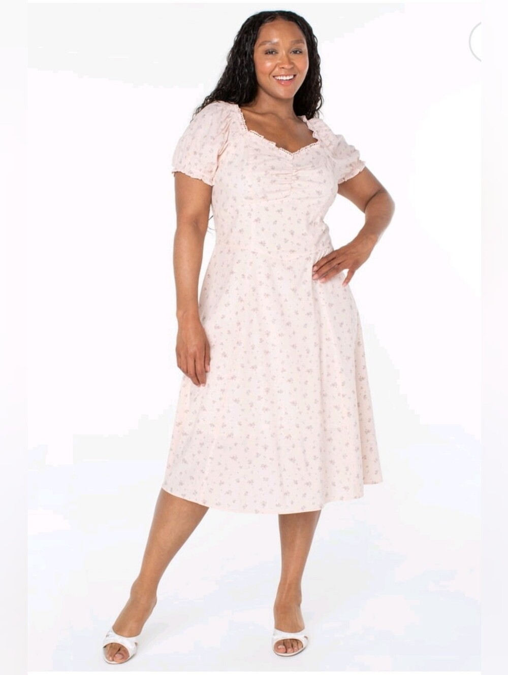Celebrity Pink Plus Puff Sleeve Midi Dress